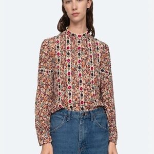 NWT Sea New York Fernande Floral Long Sleeve Blouse Top Multi S